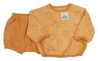 Nové - 2Set - Světleoranžové triko s tygry + oranžové teplákové kraťasy Next
