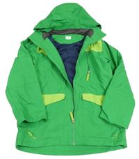 Zeleno-limetková šusťáková jarní bunda s odepínací kapucí H&M