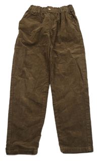 Hnědé paper bag relaxed PULL ON manšestráky H&M