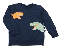 Tmavomodrá mikina s dinosaury a ostny Topolino