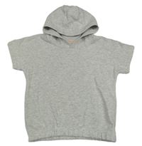 Světlešedá melírovaná tepláková vesta s kapucí Nutmeg