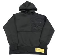 Černá tech fleece mikina s potiskem a kapucí ZARA