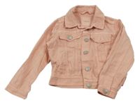 Pudrová riflová crop bunda s límečkem Next