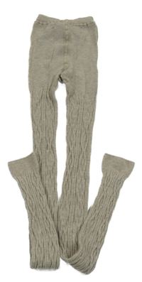 Béžovo-šedé melírované vzorované punčocháče bez šlapiček H&M