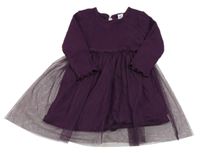 Lilkové žebrované šaty s tylem Topomini