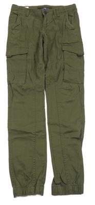 Khaki cargo cuff plátěné kalhoty JACK&JONES
