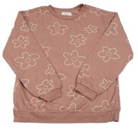 Starorůžová mikina s květy PRIMARK