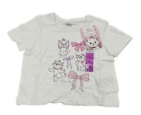 Nové - bílé tričko s kočičkami Marií PRIMARK