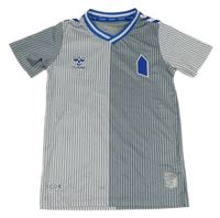 Šedo-bílo-tmavošedý pruhovaný dres hummel