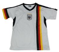 Bílo-černý sportovní fotbalový dres Deutschland a pruhy