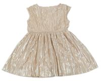 Pudrové třpytivé plisované šaty H&M