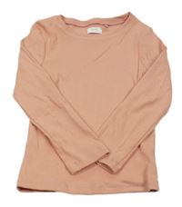 Skořicové žebrované triko Next