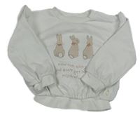 Bílá oversize mikina s králíčky - Peter Rabbit a volánky M&S