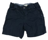Tmavomodré chino plátěné kraťasy H&M