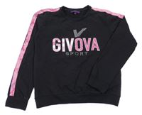 Černá mikina s logem a pruhem GIVOVA