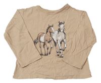 Béžové triko s koníky H&M