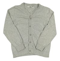 Světlešedý melírovaný propínací svetr H&M
