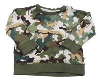 Khaki-bílo-hnědá army mikina Next