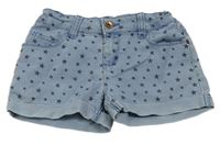 Světlemodré teplákové riflové kraťasy s hvězdami Denim Co.