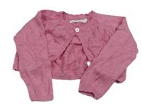 Růžové melírované perforované svetrové bolerko Primark