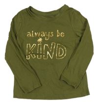 Khaki triko s nápisem a kvězdou Cat&Jack