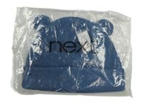 Nové - Modrá žebrovaná podšitá čepice s oušky Next