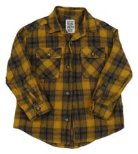 Medovo-černá kostkovaná košilová bunda Next