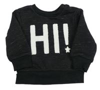 Černá melírovaná mikina s nápisem Primark