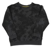 Antracitovo-černá batikovaná mikina