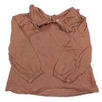 Starorůžové triko s límečkem Next