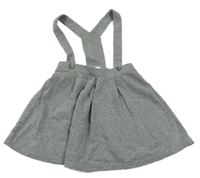 Šedá melírovaná tepláková sukně s kšandami Next