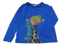 Safírové triko s žirafou