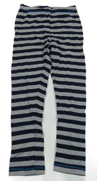 Tmavomodro-šedé pruhované žebrované spodní kalhoty Topolino