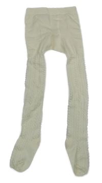 Krémové punčocháče s copánkovým vzorem H&M