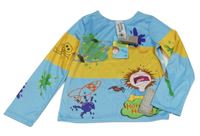Nové - Světlemodro-žluté triko s klukem a brouky George