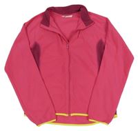 Fuchsiovo-vínová fleecová propínací mikina H&M