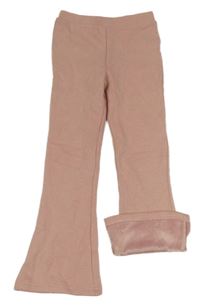 Růžové zateplené flare tepláky Primark