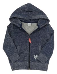 Tmavomodrá třpytivá propínací mikina s kapucí Kiki&Koko