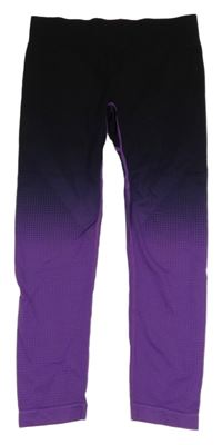 Černo-fialové ombré sportovní legíny Shein