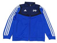 Safírovo-tmavomodrá sportovní propínací mikina Adidas