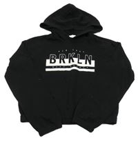 Černá crop mikina s nápisem a kapucí H&M