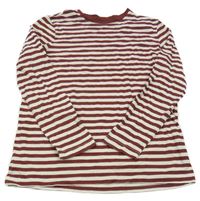 Hnědo-béžové pruhované triko Primark