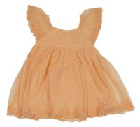 Meruňková puntíkatá tylová šatová tunika Kiabi