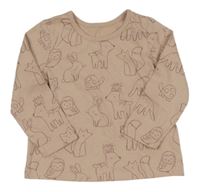 Pudrové triko se zvířaty George