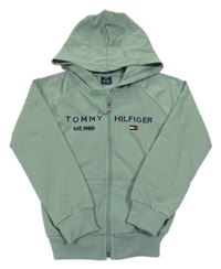 Zelená lehká propínací mikina s kapucí Tommy Hilfiger