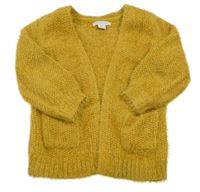 Hořčicový žinylkový cardigan s kapsami Primark