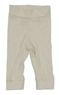 Smetanové žebrované lehké tepláky s nášivkou H&M