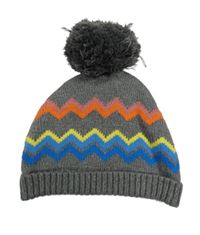 Šedo-barevná pletená podšitá čepice s bambulí F&F