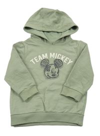 Khaki mikina s Mickeym a kapucí Disney