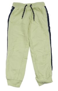 Světlezelené tepláky s modrým pruhem okaidi